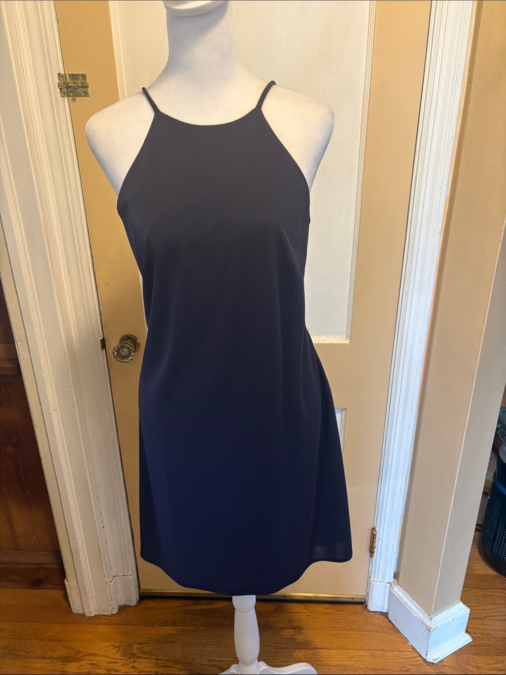 Laundry By Shelli Segal Navy Halter Slip Mini Dress